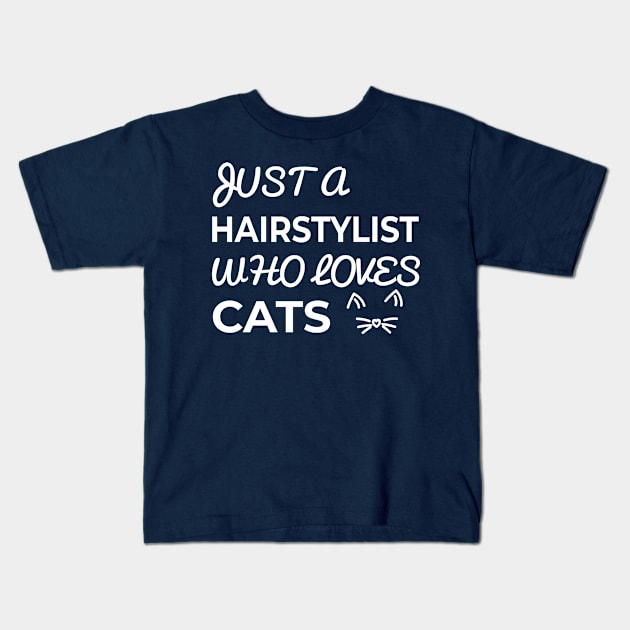 hairstylist cat lover Kids T-Shirt by Elhisodesigns